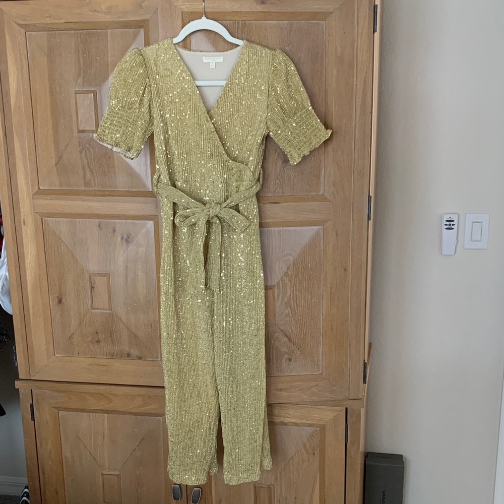 Chelsea & Violet Gold Sequin Kids One Piece